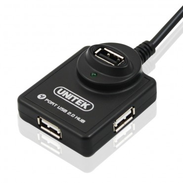 优越者Y-2151 USB2.0四口HUB 加强集线器 Y型双USB口供电 1.2米