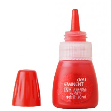 <strong style="color:red;">得力</strong>9879 光敏印油 印章/刻章/印台专用印油 10ml 红色 办公用品