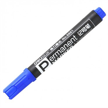得力6881蓝色记号笔 1.5mm 单支装 10支/盒