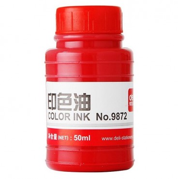 <strong style="color:red;">得力</strong>（deli）9872 红色印油 适用快干/秒干印台 50g