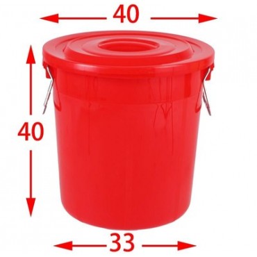 大垃圾桶 直径40cm大号环卫容量厨房户外无盖带盖圆形特大号商用塑料家用