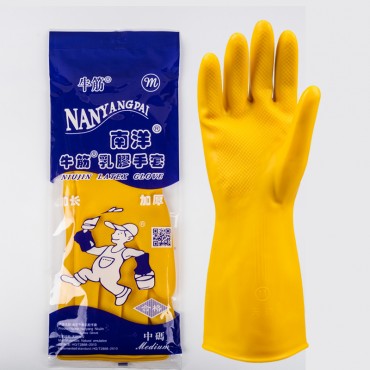 南洋牛筋乳胶手套加厚耐用橡胶手套家务厨房防水洗碗家用胶皮